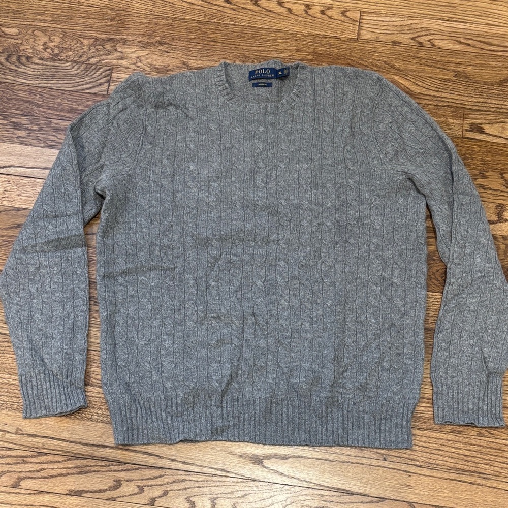 Polo by Ralph Lauren Men's Gray Crewneck Cashmere Sweater XL